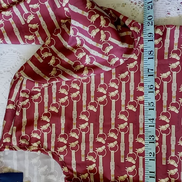 Ronner Porst Equestrian Print Long Sleeve Button Front Blouse Size 4 Rust/Tan - Picture 11 of 16